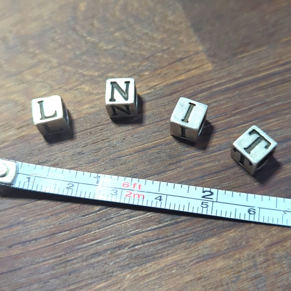 Sterling silver 1990s baby block beads - Picture 3 of 6